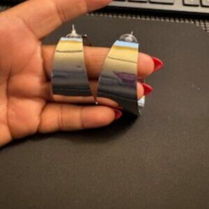 1 Pair of Silver Large Size Gumbo Hoops